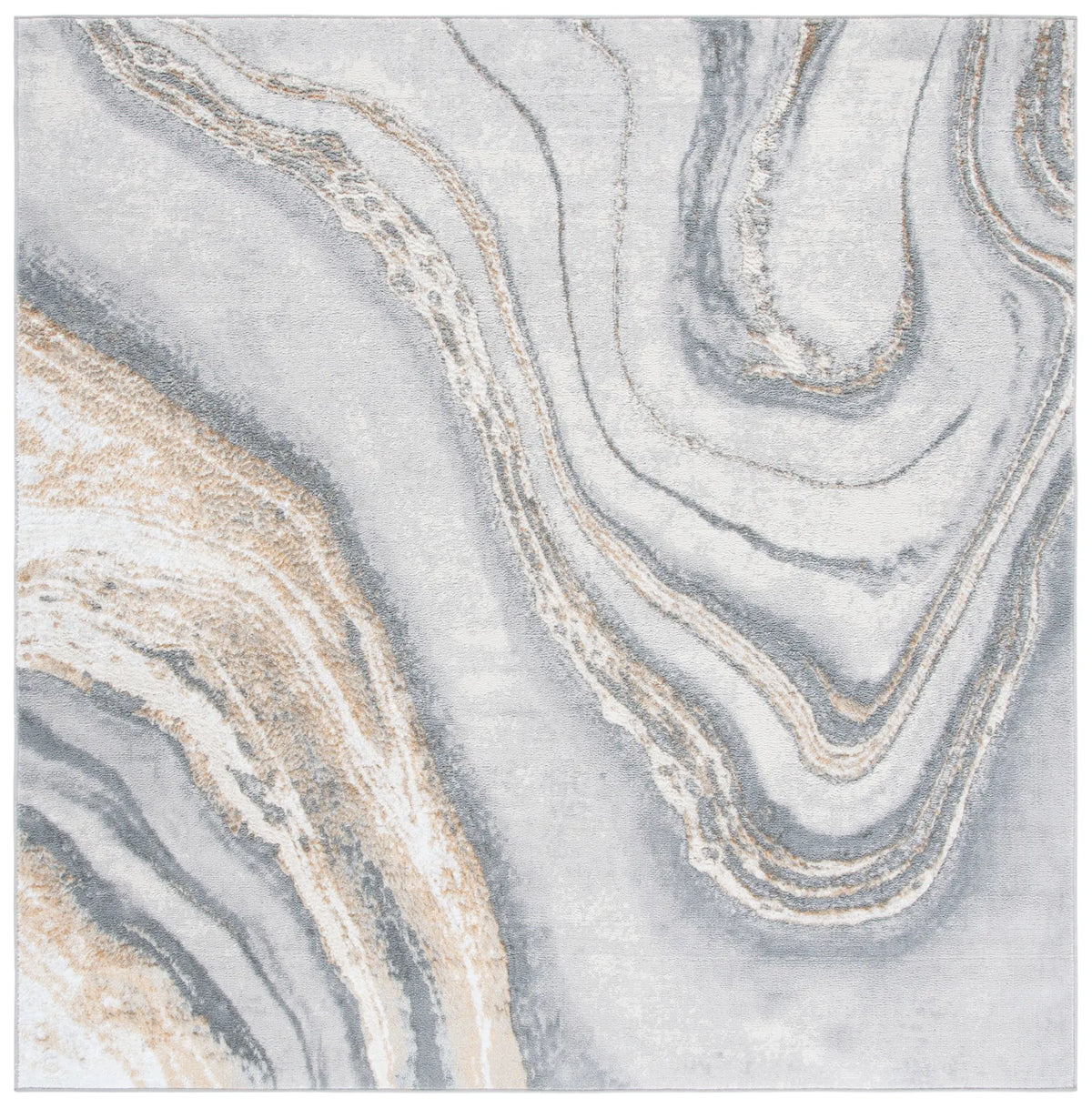 Safavieh Orchard 6'-7" x 6'-7" Rug in Grey / Gold