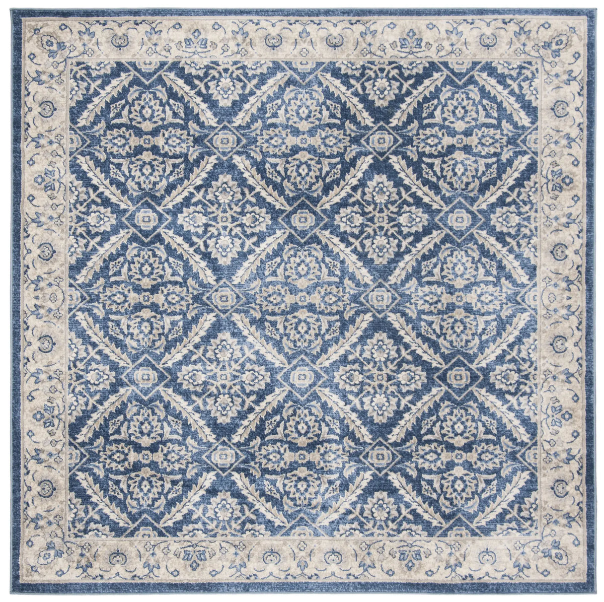 Safavieh Brentwood 6'-7" x 6'-7" Rug in Navy / Creme