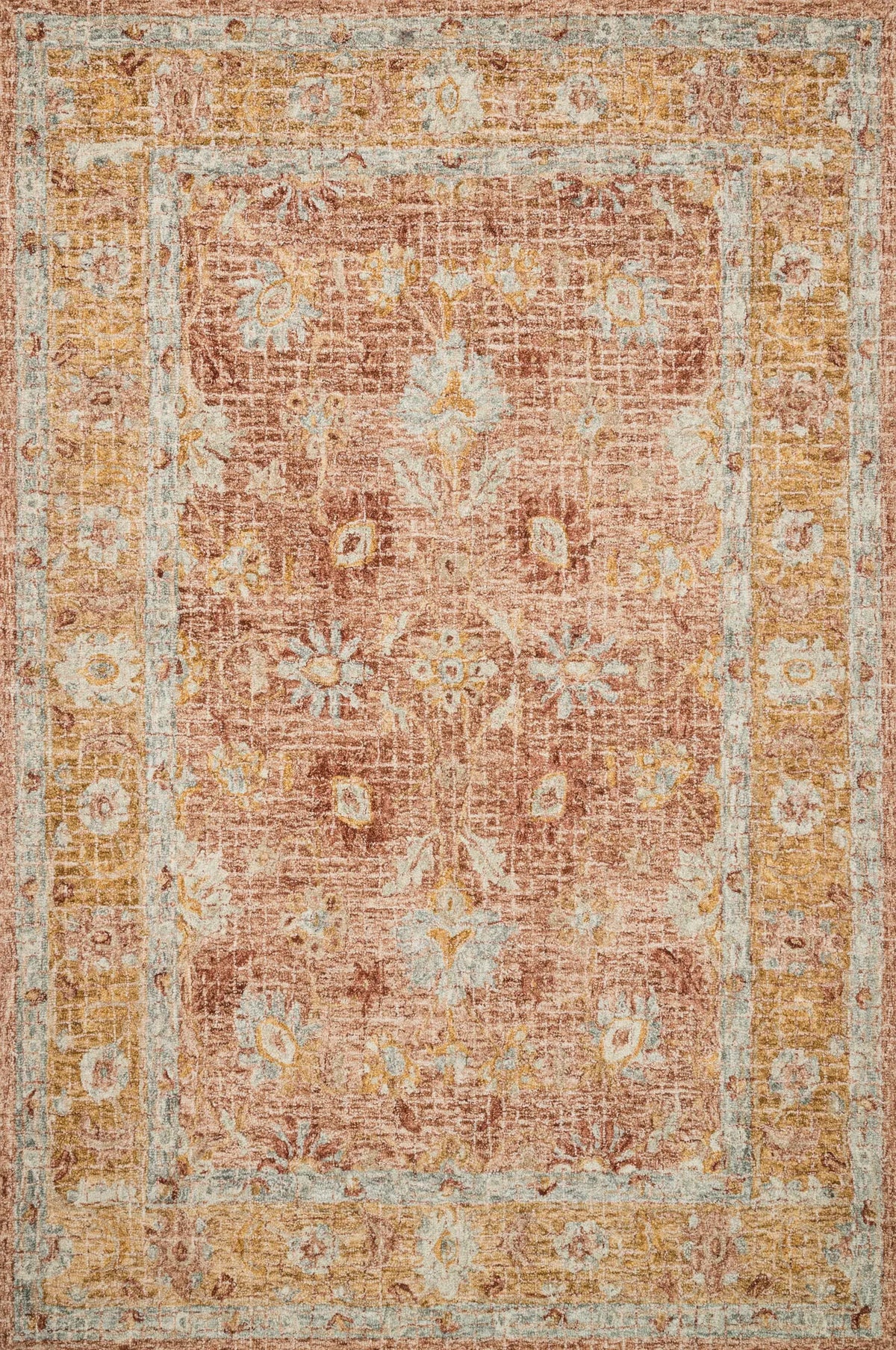 Loloi Julian Ji-04 Terracotta / Gold Rugs - main flat