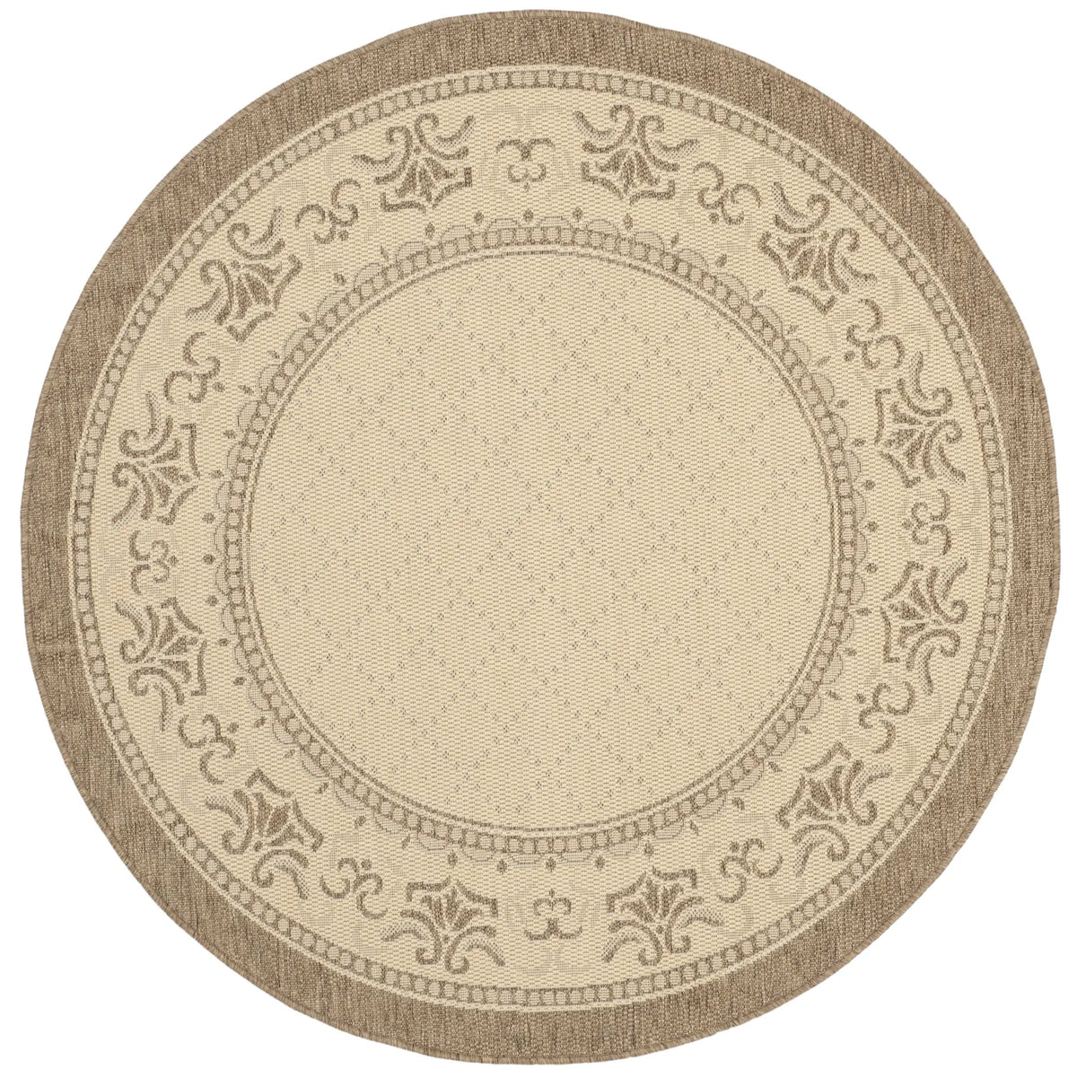 Safavieh Courtyard 5'-3" x 5'-3" Rug in Natural / Brown