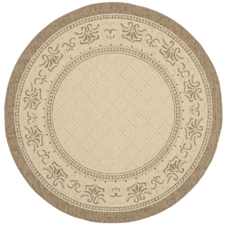 Safavieh Courtyard 5'-3" x 5'-3" Rug in Natural / Brown