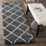 Safavieh Hudson Shag 2'-3" x 10'-0" Rug in Dark Grey / Ivory