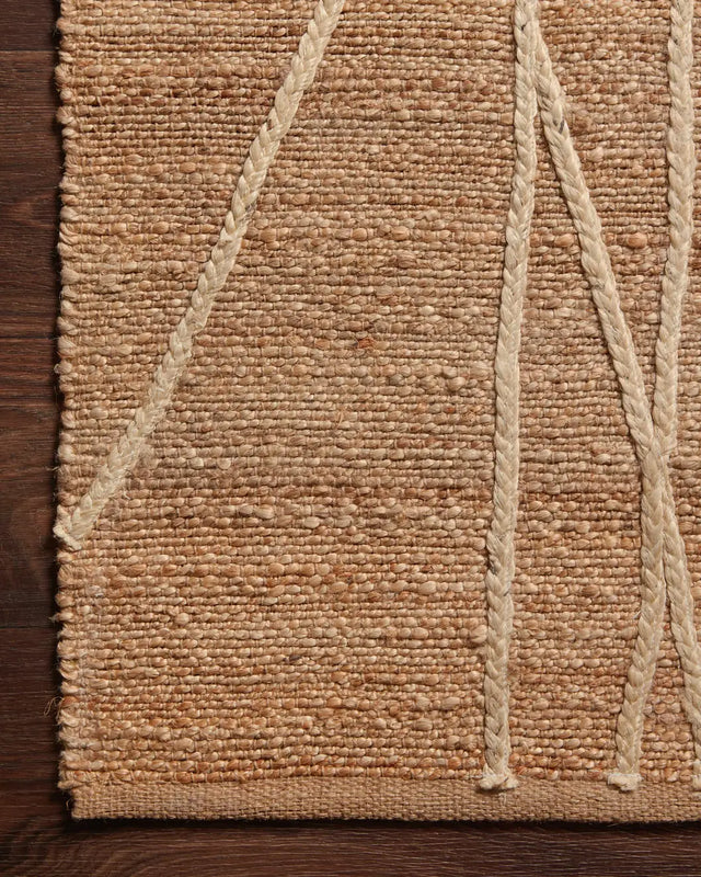 Loloi Bodhi Bod-03 Natural/Ivory Rugs - corner on wood