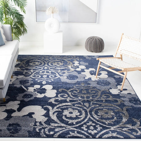 Safavieh Adirondack 10'-0" x 14'-0" Rug in Navy / Silver