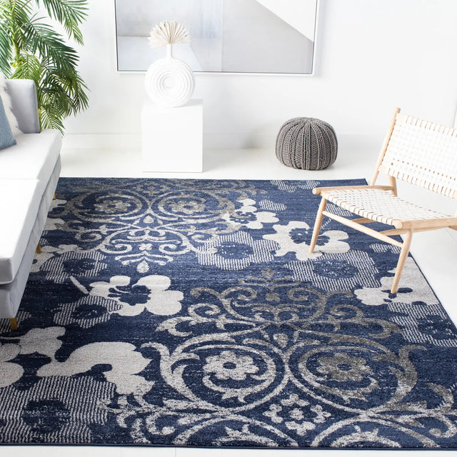 Safavieh Adirondack 10'-0" x 14'-0" Rug in Navy / Silver