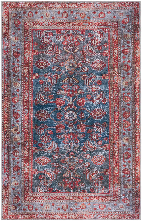 Safavieh Tucson 4'-0" x 6'-0" Rug in Blue / Rust