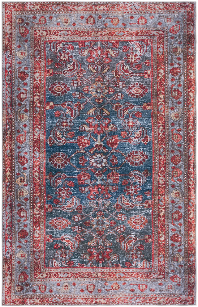 Safavieh Tucson 4'-0" x 6'-0" Rug in Blue / Rust