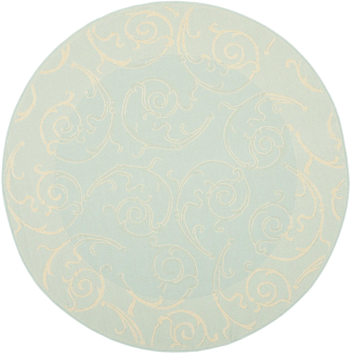 Safavieh Courtyard 6'-7" x 6'-7" Rug in Aqua / Cream