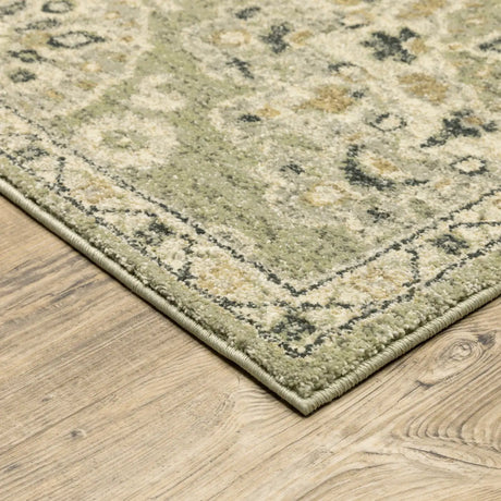 Oriental Weavers Sphinx Florence 4334E Green/ Ivory Rugs - corner detail