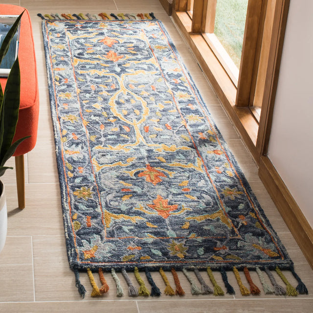 Safavieh Aspen 2'-3" x 11'-0" Rug in Blue / Rust