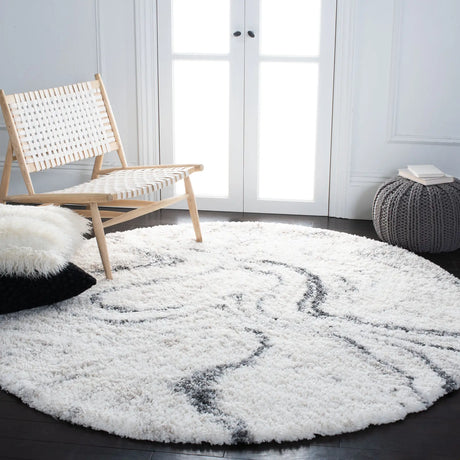 Safavieh Fontana Shag  800 10'-0" x 10'-0" Rug in Ivory / Grey