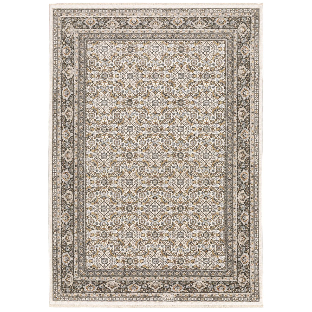 Oriental Weavers Maharaja 2061N Ivory/ Charcoal Rug - main flat
