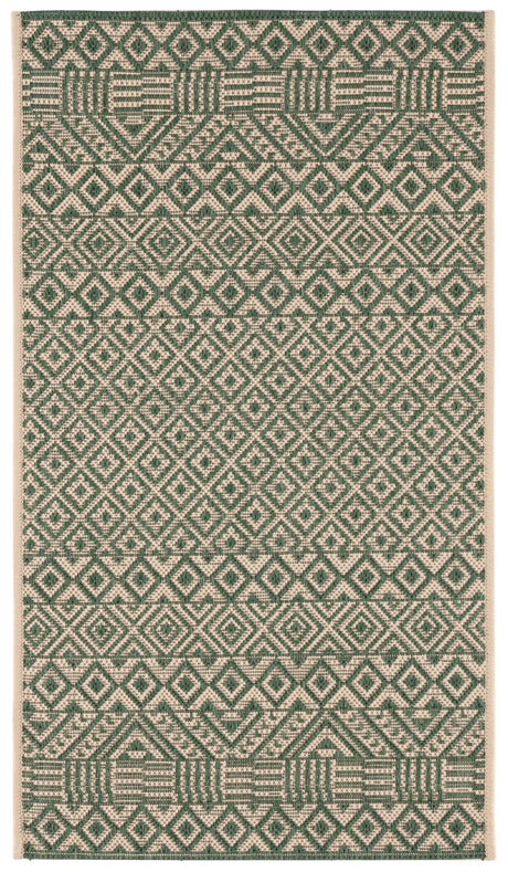 Safavieh Courtyard 2'-0" x 3'-7" Rug in Dark Green / Beige