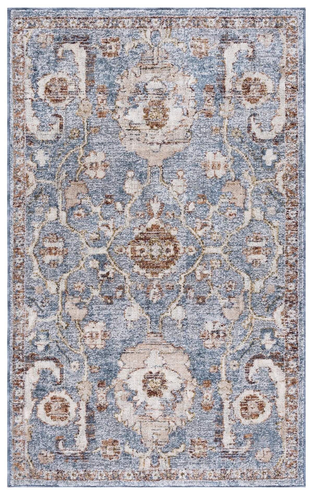 Safavieh Heirloom 700 2'-6" x 4'-0" Rug in Grey / Blue Rust