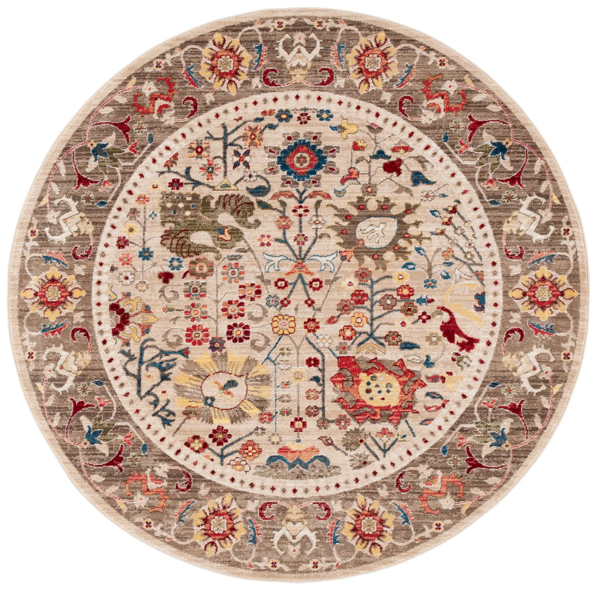Safavieh Kashan 5'-1" x 5'-1" Rug in Beige / Taupe