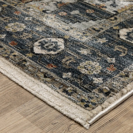 Oriental Weavers Sphinx ELIANA ELI05 Blue Medallion Rugs - corner detail