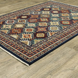 Oriental Weavers Lilihan 003B6 Navy/ Multi Rug - angle detail