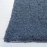 Safavieh Faux Rabbit Fur 4'-0" x 6'-0" Rug in Dark Grey