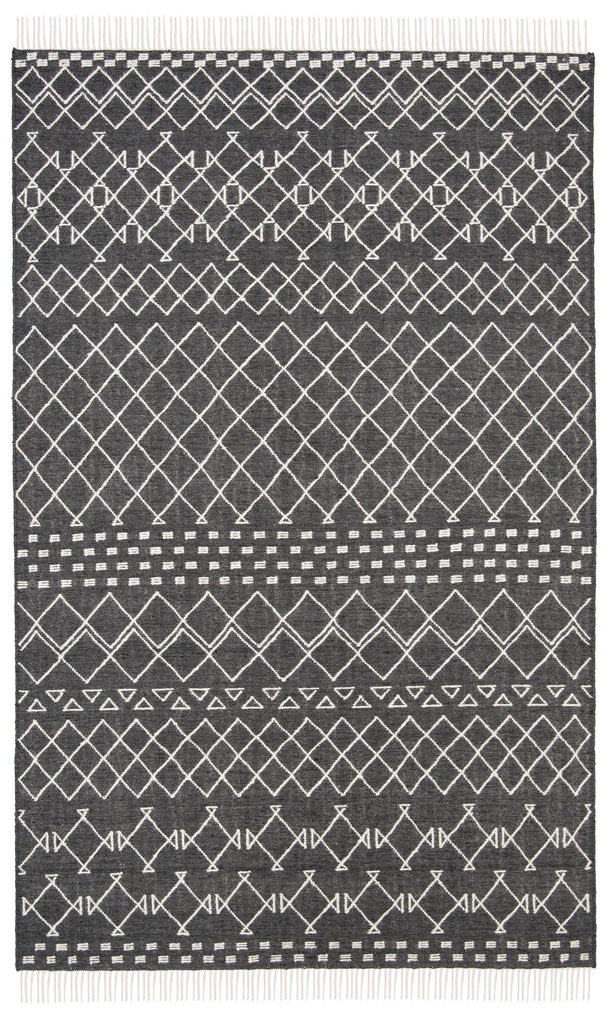 Safavieh Kilim 4'-0" x 6'-0" Rug in Charcoal / Ivory