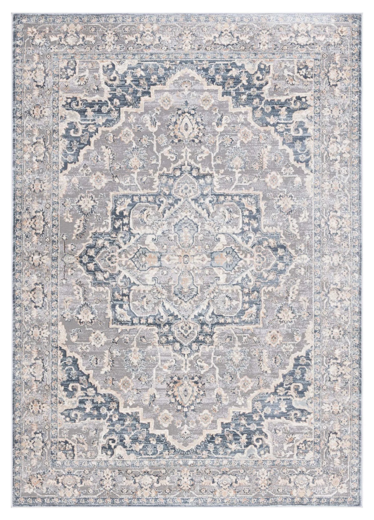 Safavieh Cosmopolitan 600 4'-0" x 6'-0" Rug in Cream / Blue