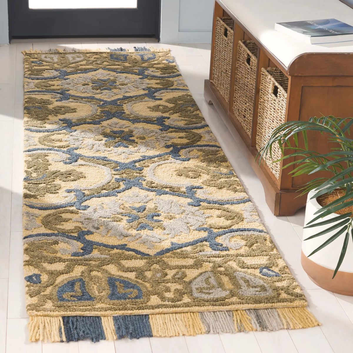 Safavieh Blossom 2'-3" x 8'-0" Rug in Gold / Blue