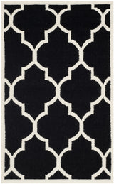 Safavieh Dhurries 3'-0" x 5'-0" Rug in Black / Ivory