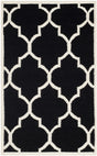 Safavieh Dhurries 3'-0" x 5'-0" Rug in Black / Ivory