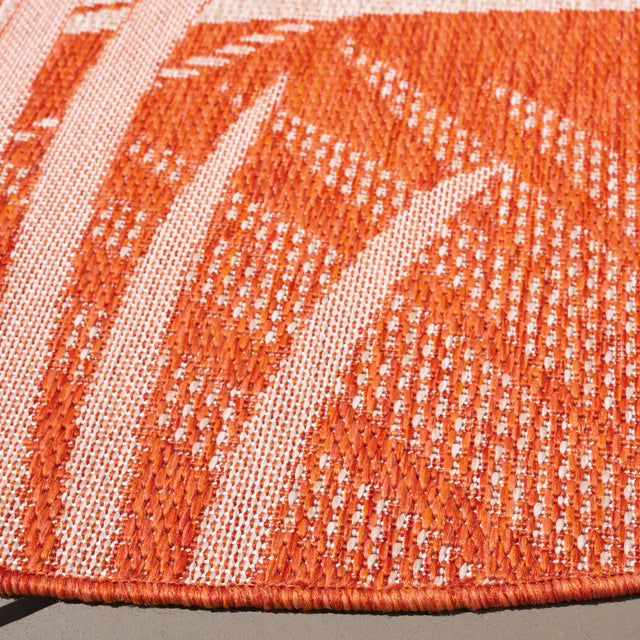 Safavieh Beach House 6'-7" x 6'-7" Rug in Orange / Ivory