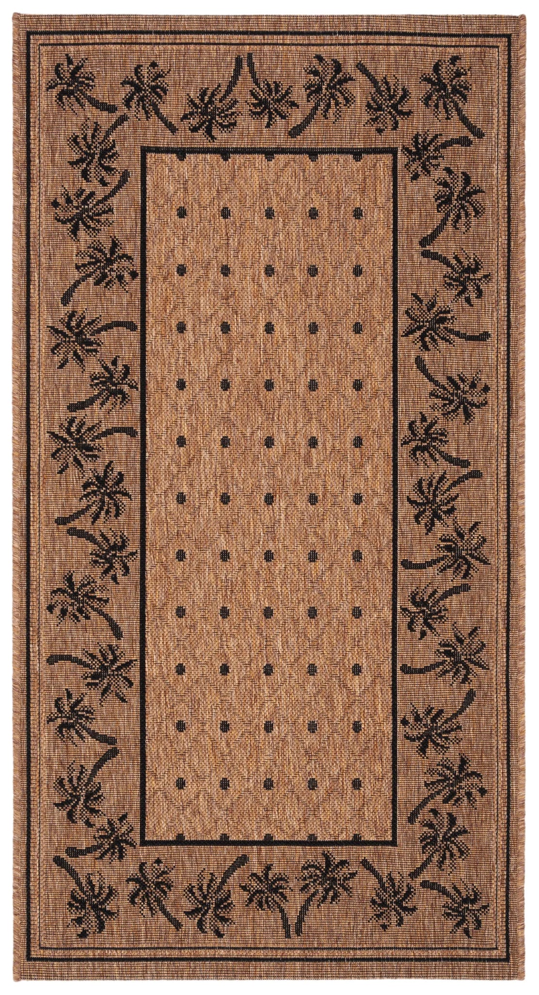 Safavieh Courtyard 2'-7" x 5'-0" Rug in Coffee / Black