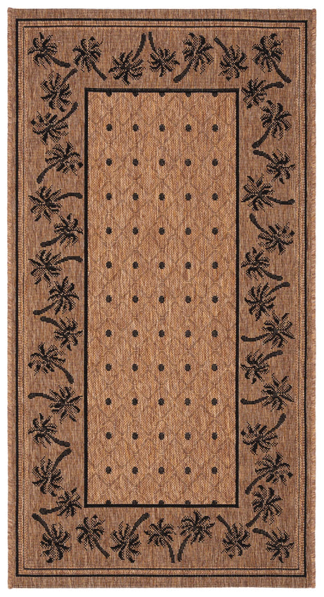Safavieh Courtyard 2'-7" x 5'-0" Rug in Coffee / Black