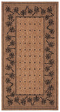 Safavieh Courtyard 2'-7" x 5'-0" Rug in Coffee / Black