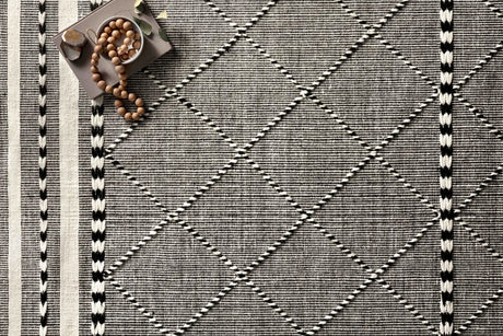 Loloi Sawyer Saw-01 Black Rugs - styled aerial 1
