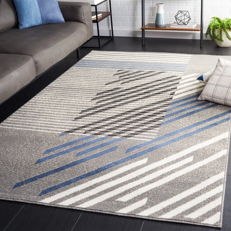 Safavieh Pyramid 4'-5" x 6'-5" Rug in Grey / Blue Ivory