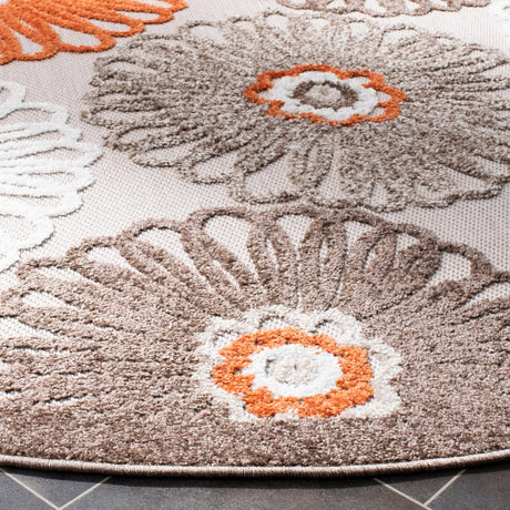 Safavieh Cabana 6'-7" x 6'-7" Rug in Beige / Orange
