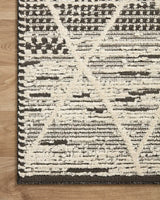 Loloi Fabian Fab-03 Charcoal/Ivory Rug - corner on wood