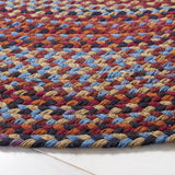 Safavieh Braided 5'-0" x 5'-0" Rug in Blue / Rust