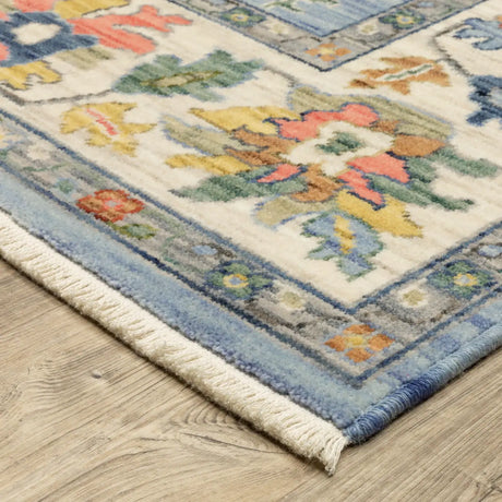 Oriental Weavers Sphinx LUCCA 2889A Blue Floral Rugs - corner detail
