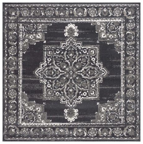 Safavieh Pyramid 6'-7" x 6'-7" Rug in Charcoal / Ivory