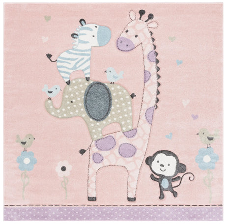 Safavieh Carousel Kids 100 6'-7" x 6'-7" Rug in Blush Pink