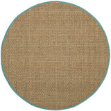 Safavieh Natural Fiber 6'-0" x 6'-0" Rug in Natural / Teal