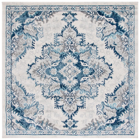 Safavieh Tulum 6'-7" x 6'-7" Rug in Ivory / Blue