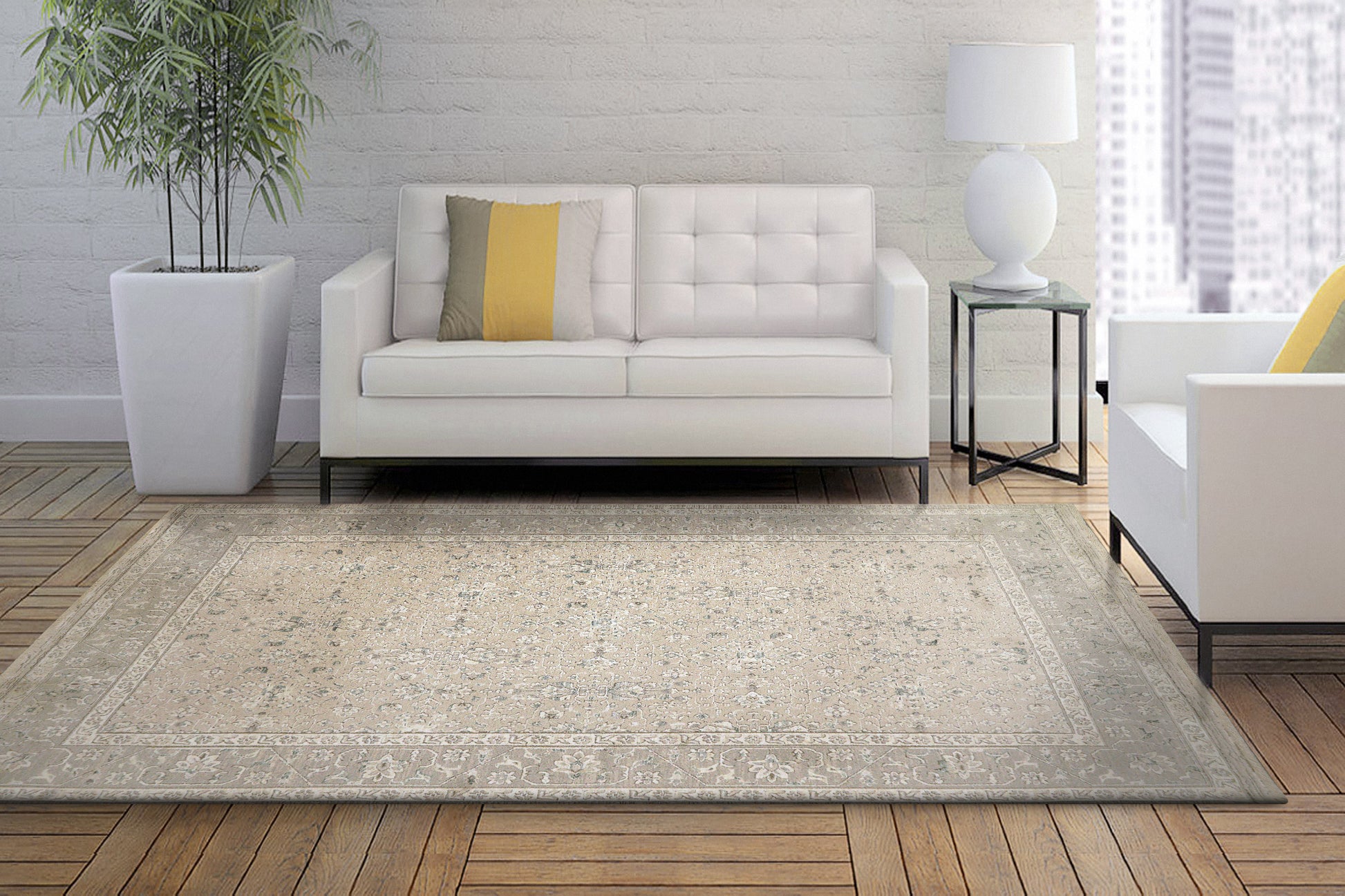 Dynamic Rugs Hudson 1451 Beige/Grey Area Rug