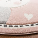 Safavieh Carousel Kids 100 5'-3" x 5'-3" Rug in Pink / Ivory