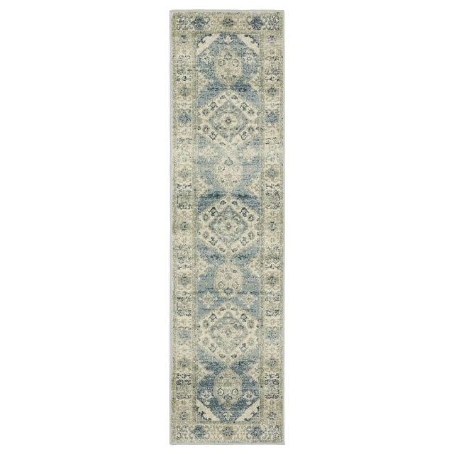 Oriental Weavers Sphinx Branson Br03A Blue/ Beige Rugs - runner