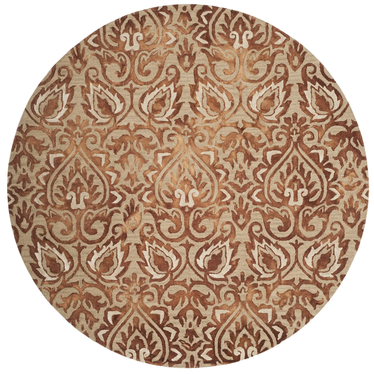 Safavieh Dip Dye 7'-0" x 7'-0" Rug in Copper / Beige
