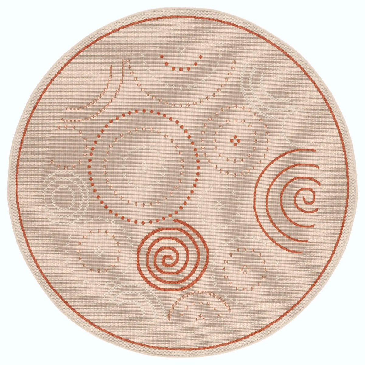 Safavieh Courtyard 5'-3" x 5'-3" Rug in Natural / Terra