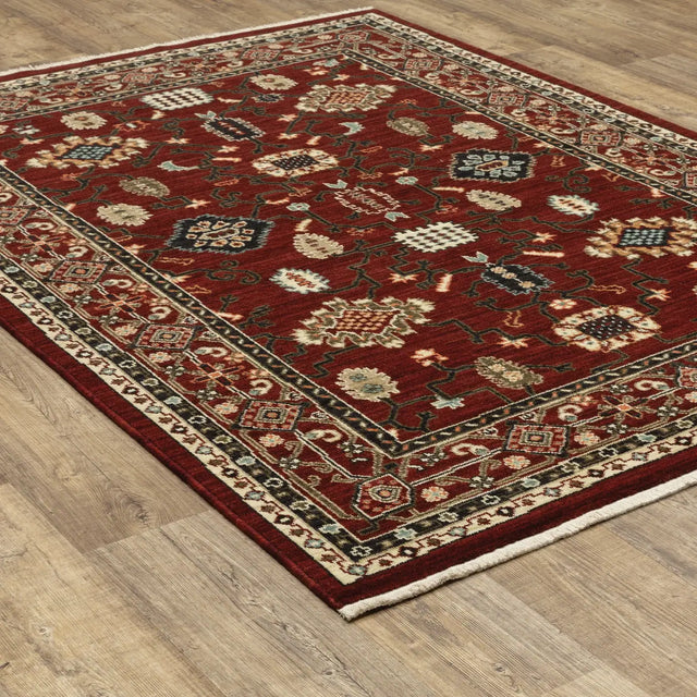 Oriental Weavers Sphinx Lilihan 043S6 Red/ Black Rugs - angle detail