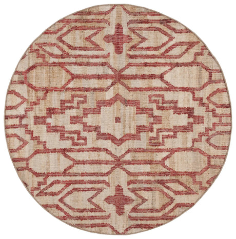 Safavieh Natural Fiber 6'-0" x 6'-0" Rug in Natural / Red