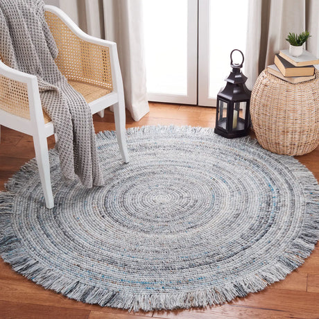 Safavieh Braided 5'-0" x 5'-0" Rug in Grey / Blue