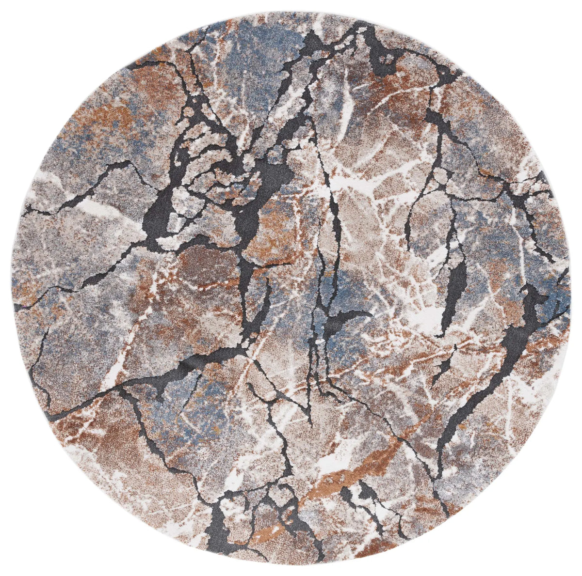 Safavieh Cyrus Shag 6'-7" x 6'-7" Rug in Grey / Rust